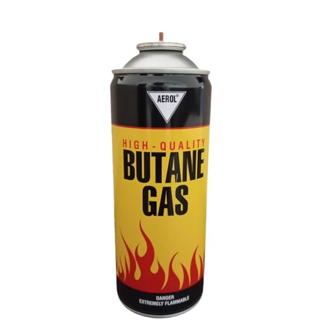 Aerol Portable Butane Gas Canister Flame Can for Camping Stove, Flame Torch, and Welding Fuel Gas (Grade 1002 225GM)