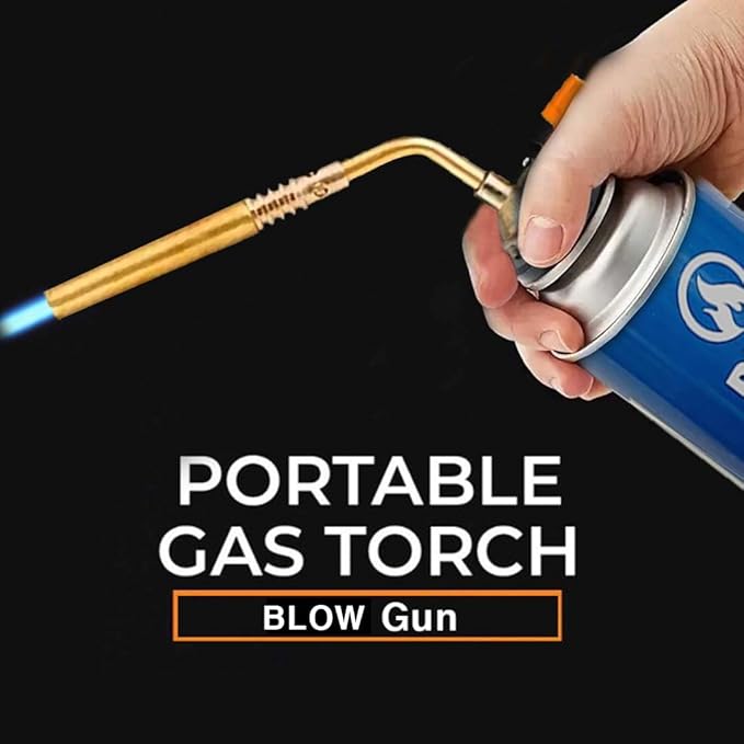 Butane Gas Can with Single Nozzle Brazing Torch Manual Ignition High Pressure Flame for Multipurpose