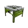 Amaru Single Burner Iron Square Round Ring Chulha Canteen Bhatti Commercial Gas Stove - Multi Colour, Manual (Large-14Lx14Wx10.5H)