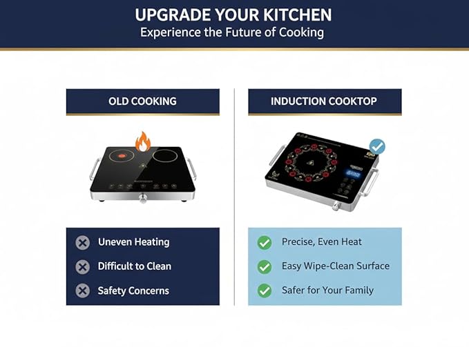 REEVO RO PARTS 2200W Infrared Cooktop Stove, Digital Display, Touch Control, Infrared Hot Plate