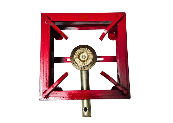 Single Burner Iron Square Chulha Canteen Bhatti Commercial Gas Stove -Manual