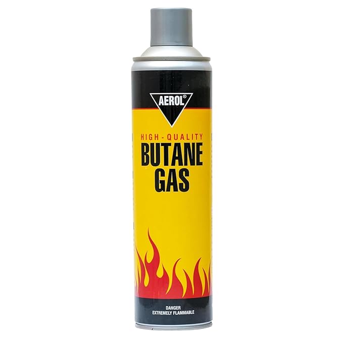 Aerol Portable Butane Gas Canister Flame Can for Camping Stove, Flame Torch, and Welding Fuel Gas (Grade 1002 225GM)