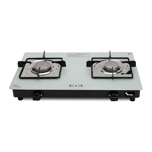 Thermador Gas Stove 2 Burners |Gas Saving Tornado Burner | ISI Certified Gas Chulha for Home Cooking | Glass Cooktop | 6mm Toughened Glass | Anti Skid Legs