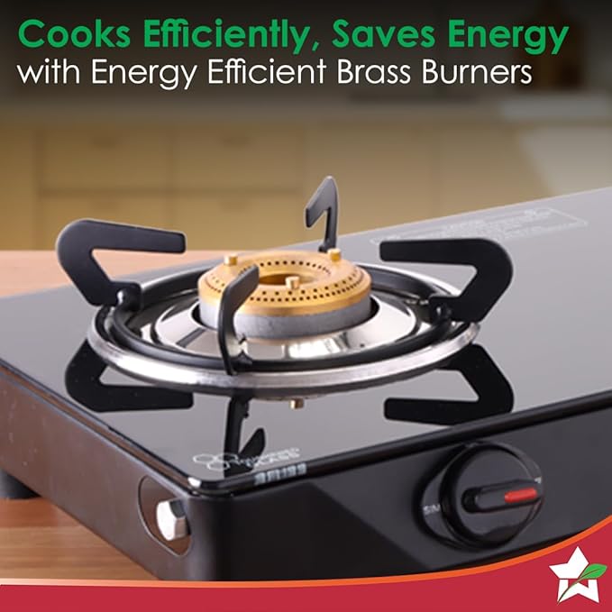 Wonderchef Zest Neo Cooktop | 2 Burners (1 Medium, 1 Small) | Premium Glass Surface | Space Saving Design | Brass Burners | ISI Approved | Free Gas Lighter and Kitchen Knife