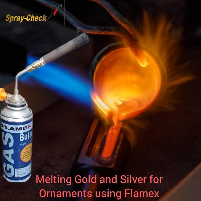 FLAMEX2 Portable butane Liquefied Gas Canister 310g(gross wt)/225g for (net wt) for welding, cooking, melting metals etc. Pack of 2 Canisters