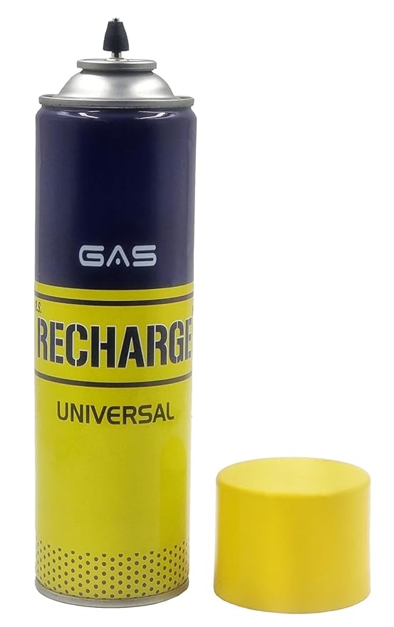 Universal Lighter Gas Recharge Can with Steel Refill Nozzle Butane Gas Lighter Refill Bottle 550Ml Stainless Steel | Refillable Gas Canister | Portable Lighter Fuel Bottle | Durable Metal Construction