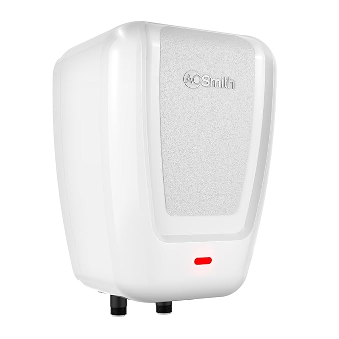 AO Smith EWS Plus Instant Water Heater 3 Litre with 3kW Incoloy Heating Element | 2X Corrosion Resistant Blue Diamond Glass Tank | Instant Geyser for Kitchen & Bathroom