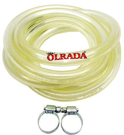 Nylon 2 Meter Rubber Gas Pipe with 2 Clamps, Clear