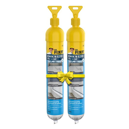 Dr.Fixit Kwik N Ezee Ready to Use Wall Gap & Crack Filler, 150gm (White), Pack of 2, DIY Waterproofing for Home Repairs, Tile Grout & Sealant for Tiles, Concrete, Metal, PVC, Wood