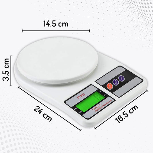 ATOM ALISTON K1 Series Digital Kitchen Weighing Scale 10 kg, Electronic Weight Machine with LCD Display for Baking, Cooking, Food & Diet, SF-400/A121. 6Months Warranty (Colour May Vary)
