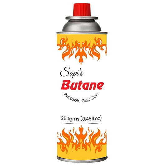 Sapi's 250g Butane Gas Can for Camping Stove High Pressure Flame Portable liquefied Refill Canister Welding Fuel Gas Torch Lighter,Aluminium