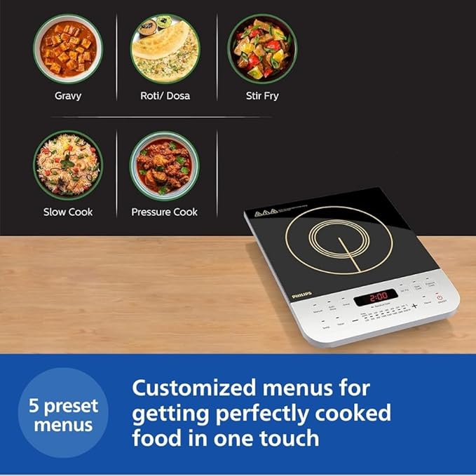 Philips Viva Collection HD4928/01 2100-Watt Induction Cooktop (Black)