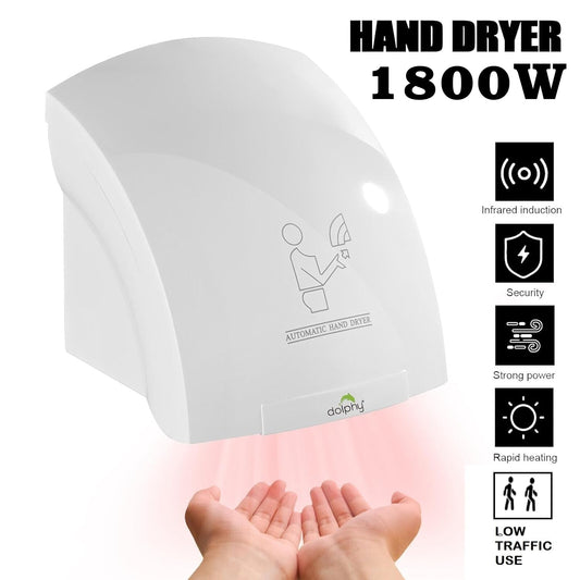 DOLPHY Plastic Automatic Hand Dryer (White, Standard)
