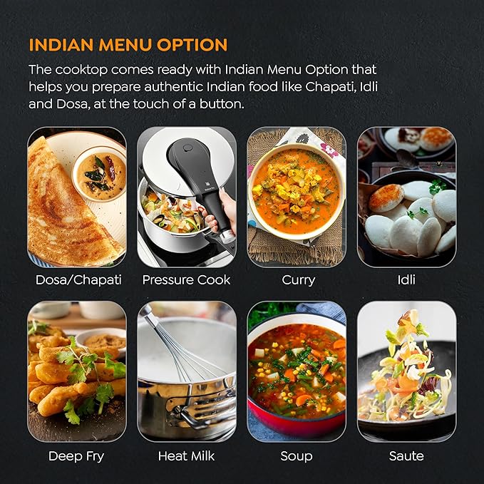 Prestige Iris Eco 1200 Watts Induction Cooktop | 4KV Surge Protection | 7 Preset Indian Menu Options & Timer | Soft Touch Button |Easy to Clean | Portable | Black