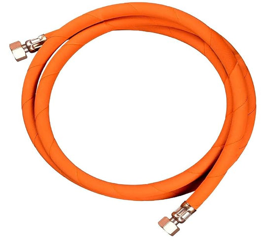 PARDZWORLD LPG Rubber Hose Pipe with Brass Nuts 4 Feet for Commercial Gas Stoves Color: Orange