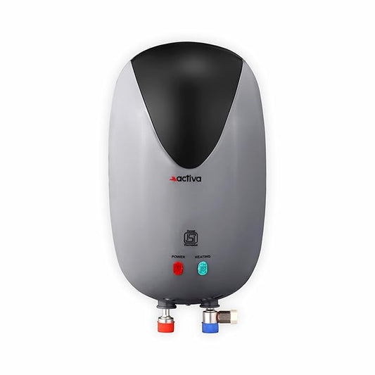 Activa 3 Liters Quick Water Heater Geyser, 3 KVA ISI Copper Element, 0.7mm Anti Rust Coated 304L Pure Stainless Steel Tank, Auto Cut-Off, ABS Body