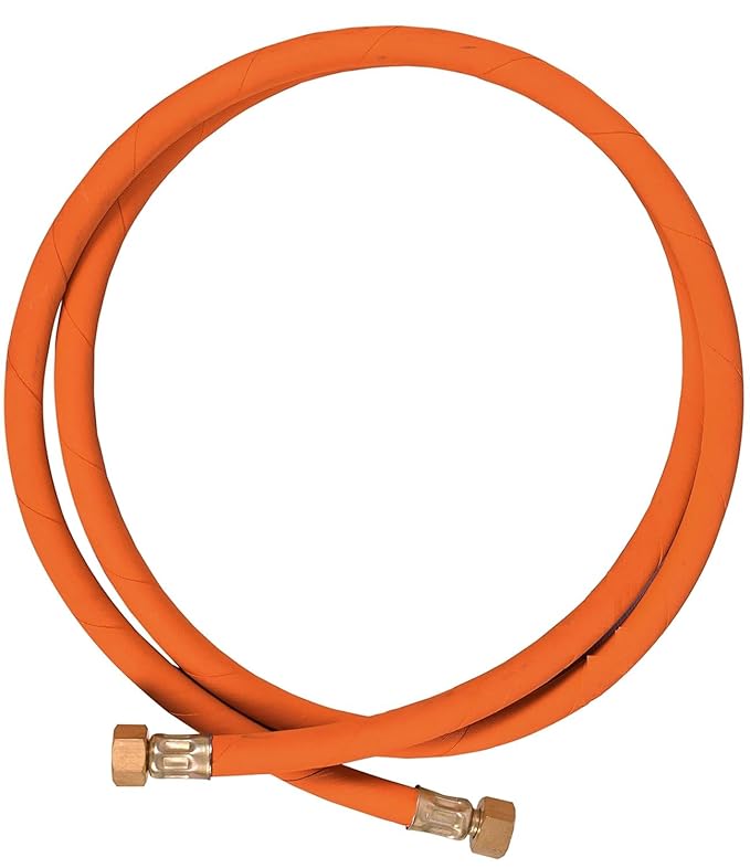 PARDZWORLD LPG Rubber Hose Pipe with Brass Nuts 4 Feet for Commercial Gas Stoves Color: Orange