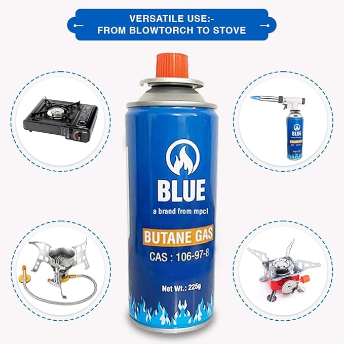 Spinxx Portable Butane liquefied Gas Can Resealable Easy to use Perfect Suitable to Refill Lighter Welding Fuel Gas Flame Torch Canister (1 PCS)