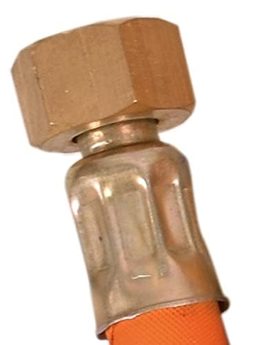 PARDZWORLD LPG Rubber Hose Pipe with Brass Nuts 4 Feet for Commercial Gas Stoves Color: Orange