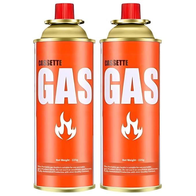 Cloudberry Butane Gas Can for Camping Stoves - High Pressure Flame Portable liquefied Refill Canister - Welding Fuel to Refill Flame Lighters, Gas Torch Lighter - Aluminum 2 Can