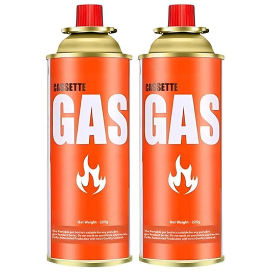 Cloudberry Butane Gas Can for Camping Stoves - High Pressure Flame Portable liquefied Refill Canister - Welding Fuel to Refill Flame Lighters, Gas Torch Lighter - Aluminum 2 Can