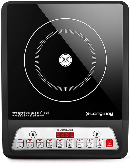 Longway Elite Plus IC 2000 Watt Induction Cooktop with Auto Shut-Off & Over-Heat Protection With 8 Cooking Mode & BIS Approved