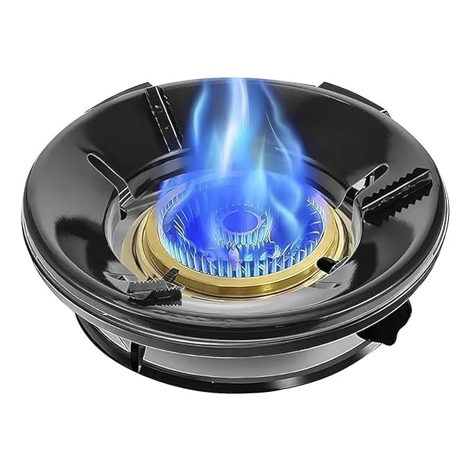 Gas Stove Burner, Single Burner, Black, Brass Ring, High Flame Cooking,Gas Stove Bracket Fire & Windproof