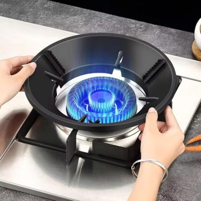 Gas Stove Burner, Single Burner, Black, Brass Ring, High Flame Cooking,Gas Stove Bracket Fire & Windproof