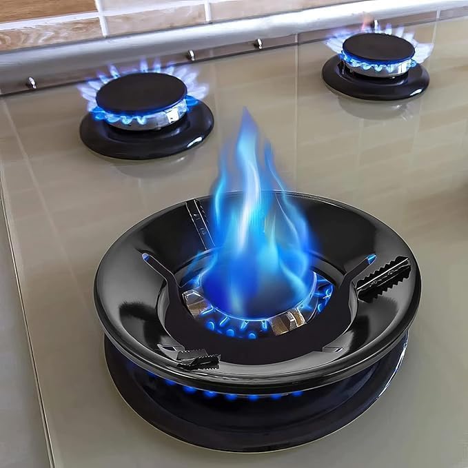 Gas Stove Burner, Single Burner, Black, Brass Ring, High Flame Cooking,Gas Stove Bracket Fire & Windproof