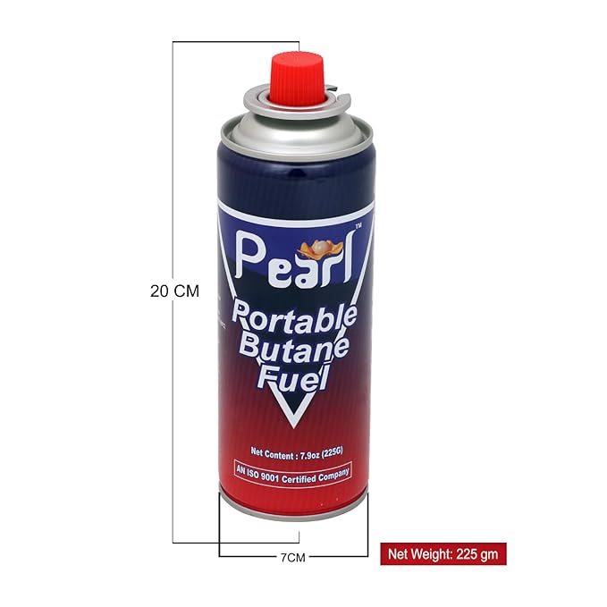 Pearl Portable Butane Fuel Gas Can | Gas Canister Flame Can for Camping Stove