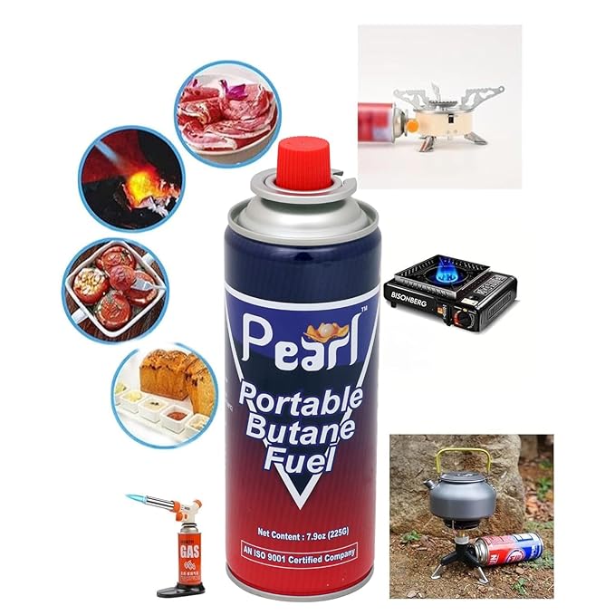 Pearl Portable Butane Fuel Gas Can | Gas Canister Flame Can for Camping Stove