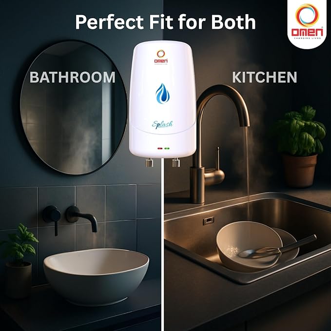 Splash 3 L Instant Water Heater | 3000 W Fast Heating | Gas Geyser with Advanced Safety Features | Rust-Resistant SS Tank | Ideal for Kitchen & Bathroom