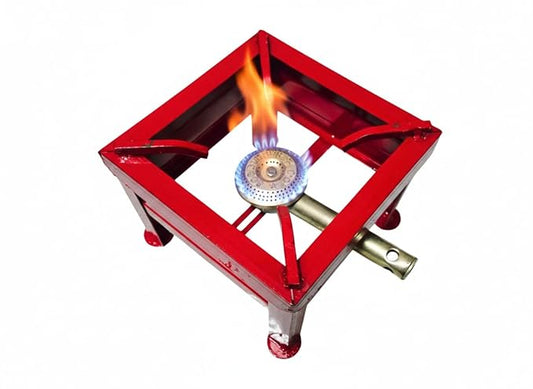 Single Burner Iron Square Chulha Canteen Bhatti Commercial Gas Stove -Manual